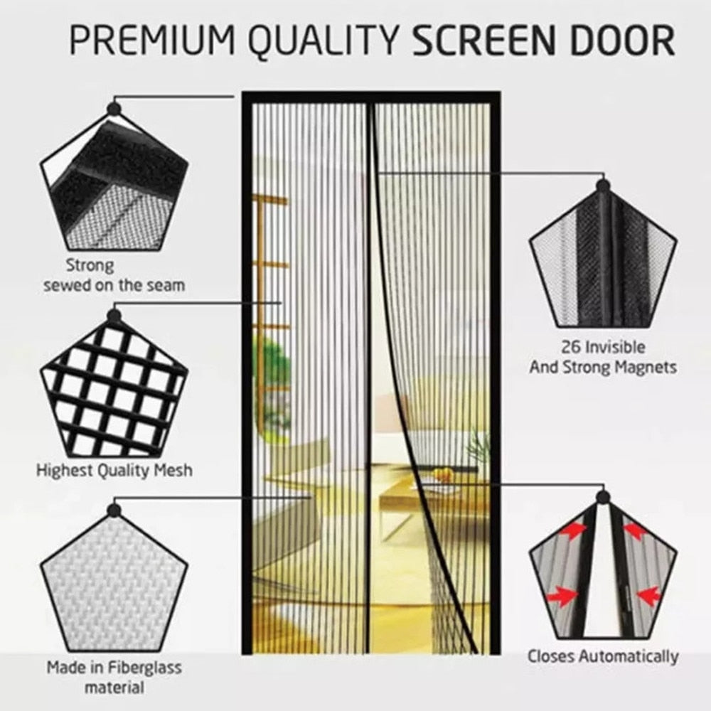 Punch free Magnetic Mosquito Net Anti Bug Insect Fly Mesh Door