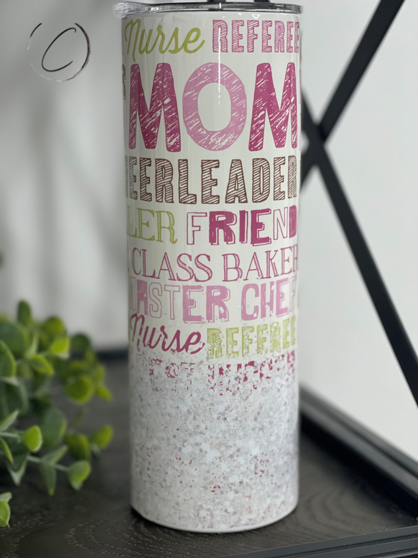 Roles Of Mom 20oz Skinny Tumbler