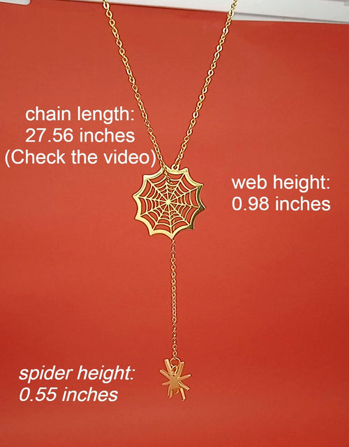 Load image into Gallery viewer, 18k Gold Spider Necklace | Spider Charm Pendant | Halloween Necklace
