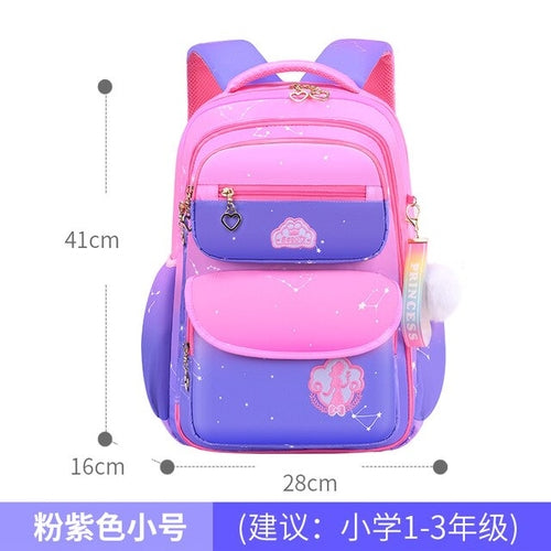 Load image into Gallery viewer, Skaefio Primary School Bags For Girls Gradient Color Grades 1-3-6
