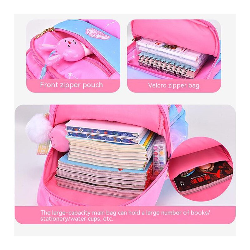 Skaefio Primary School Bags For Girls Gradient Color Grades 1-3-6