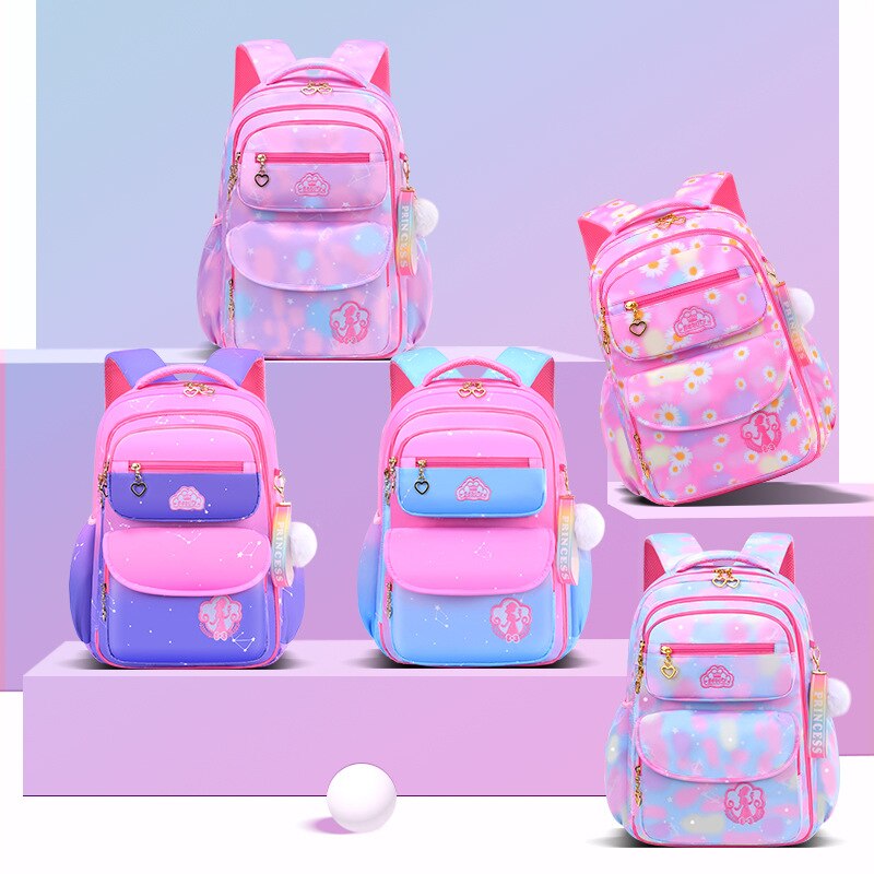 Skaefio Primary School Bags For Girls Gradient Color Grades 1-3-6