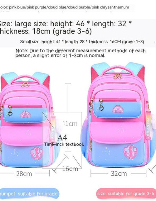 Load image into Gallery viewer, Skaefio Primary School Bags For Girls Gradient Color Grades 1-3-6
