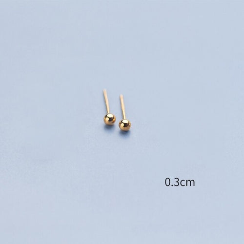 Load image into Gallery viewer, 925 Sterling Silver Ball Gold Earrings | 925 Sterling Silver Stud
