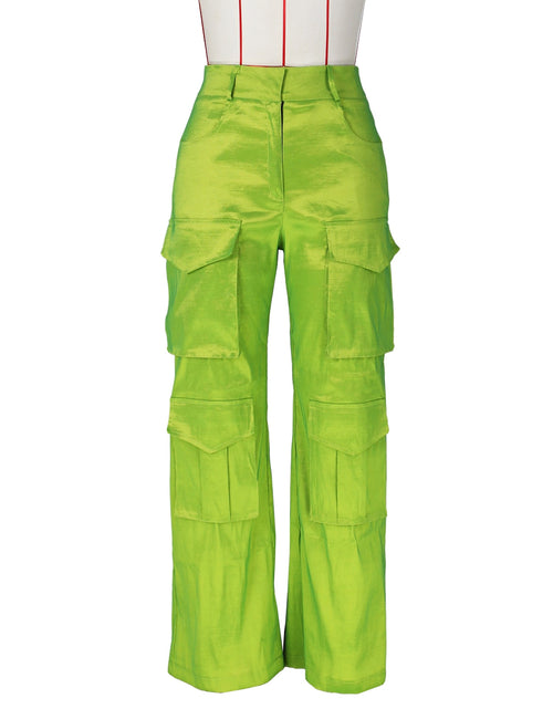 Load image into Gallery viewer, Satin Pocket Cargo Pants High Waist Elegant Casual Y2K Trousers 2023
