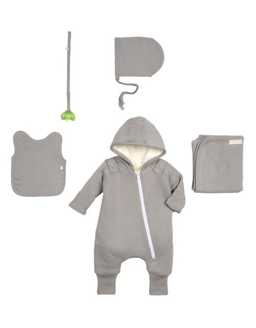 Load image into Gallery viewer, Smart Cuddly Jumpsuit + Bib - Gray
