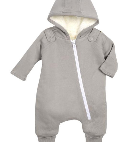 Smart Cuddly Jumpsuit + Bib - Gray