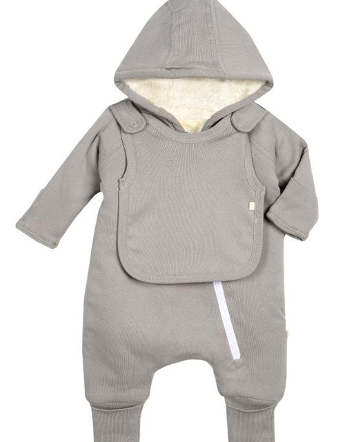 Load image into Gallery viewer, Smart Cuddly Jumpsuit + Bib - Gray
