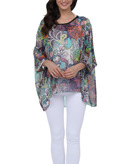 Load image into Gallery viewer, Womens Summer Floral Beach Tunic Top
