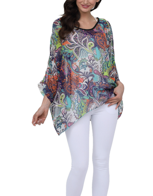 Load image into Gallery viewer, Womens Summer Floral Beach Tunic Top
