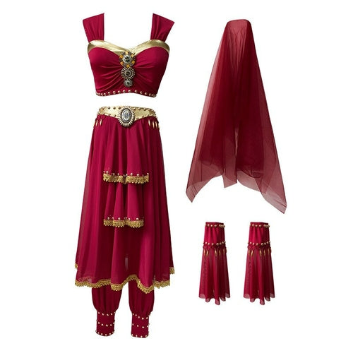 Load image into Gallery viewer, Greek Goddess Outfit Belly Dance Carnival Egyptian Princess Costume
