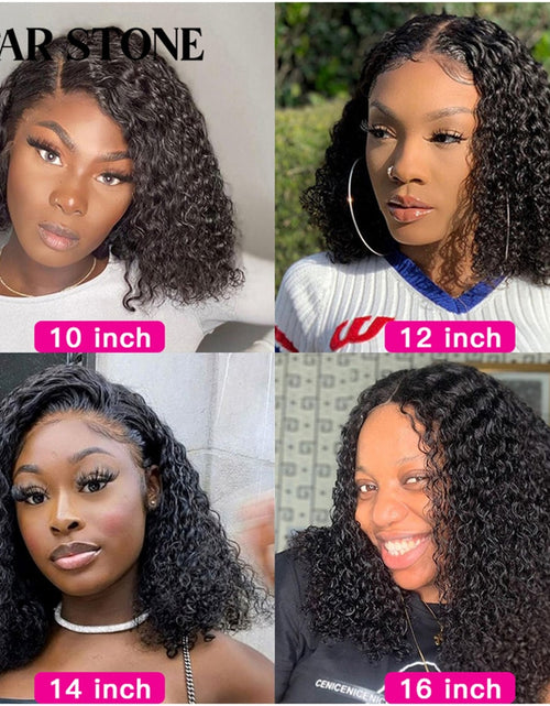 Load image into Gallery viewer, Short Curly Bob Brazilian Human Hair Lace Front Wigs 13x4 Lace Frontal
