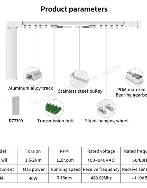 Load image into Gallery viewer, Smart wifi curtain motor tuya smart life  work with alexa ,Googlehome
