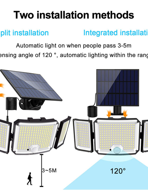 Load image into Gallery viewer, Solar Lights Outdoor 346 LED Solar Powered Security Lights Wall Lamp
