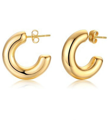 Stainless Steel Hoop Earrings Women | Gold Plated Stainless Steel