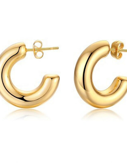 Load image into Gallery viewer, Stainless Steel Hoop Earrings Women | Gold Plated Stainless Steel
