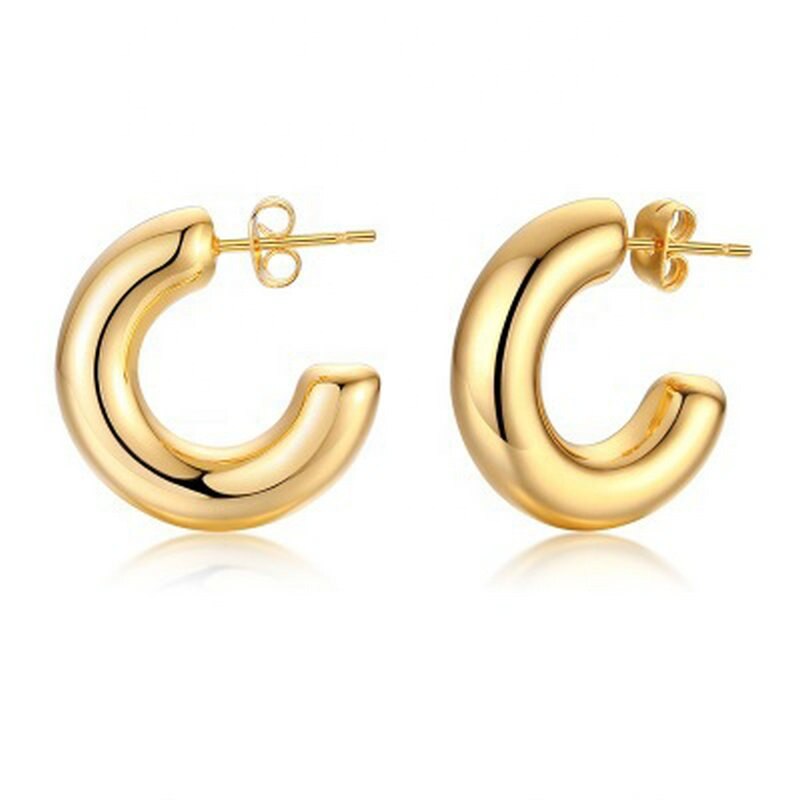 Stainless Steel Hoop Earrings Women | Gold Plated Stainless Steel