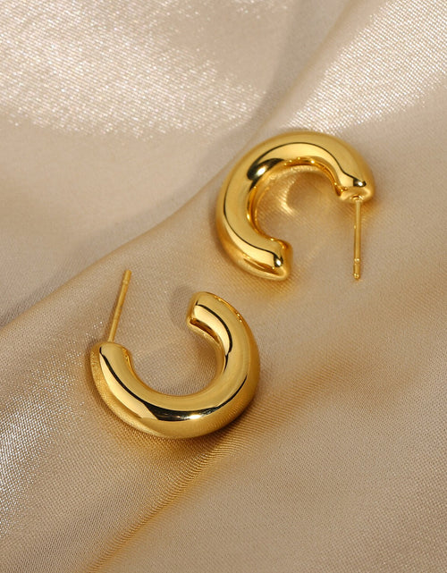 Load image into Gallery viewer, Stainless Steel Hoop Earrings Women | Gold Plated Stainless Steel
