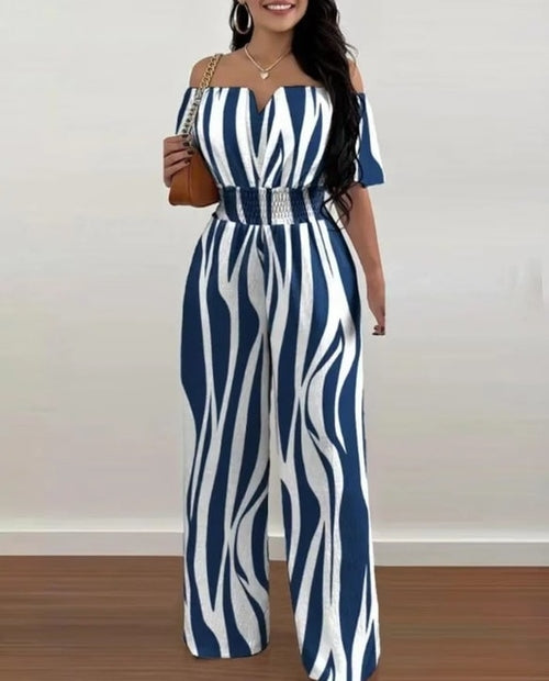 Load image into Gallery viewer, Summer Fashion Printed Wide Leg Jumpsuit Women Sexy Beach Style
