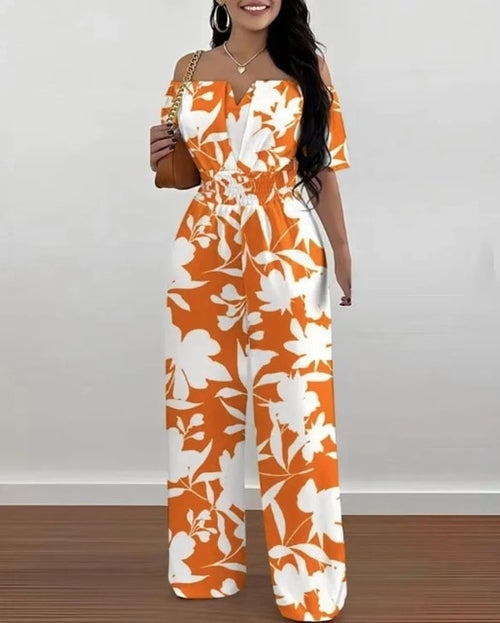 Load image into Gallery viewer, Summer Fashion Printed Wide Leg Jumpsuit Women Sexy Beach Style
