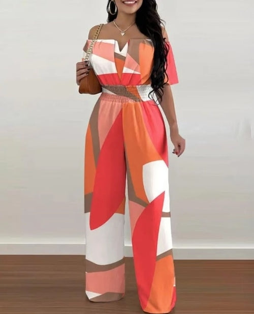 Load image into Gallery viewer, Summer Fashion Printed Wide Leg Jumpsuit Women Sexy Beach Style
