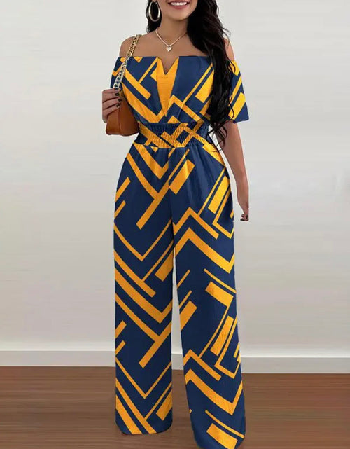 Load image into Gallery viewer, Summer Fashion Printed Wide Leg Jumpsuit Women Sexy Beach Style
