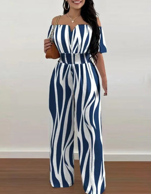 Load image into Gallery viewer, Summer Fashion Printed Wide Leg Jumpsuit Women Sexy Beach Style
