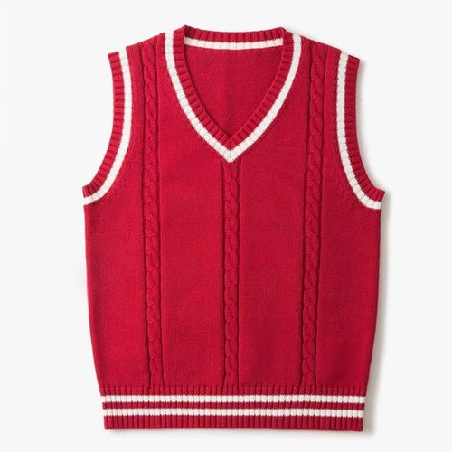 Load image into Gallery viewer, Sweater Vest Men Thicken V neck Sleeveless Knitted Sweaters Vests
