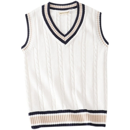 Load image into Gallery viewer, Sweater Vest Men Thicken V neck Sleeveless Knitted Sweaters Vests
