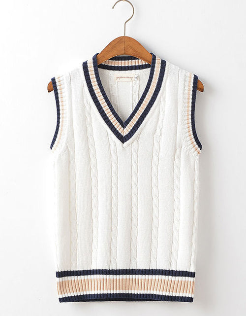 Load image into Gallery viewer, Sweater Vest Men Thicken V neck Sleeveless Knitted Sweaters Vests
