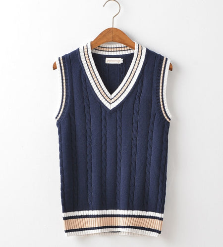 Sweater Vest Men Thicken V neck Sleeveless Knitted Sweaters Vests