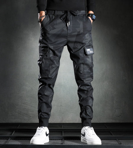 Sweatpants Men Camouflage Elasticity Military Cargo Pants Drawstring