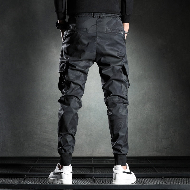 Sweatpants Men Camouflage Elasticity Military Cargo Pants Drawstring