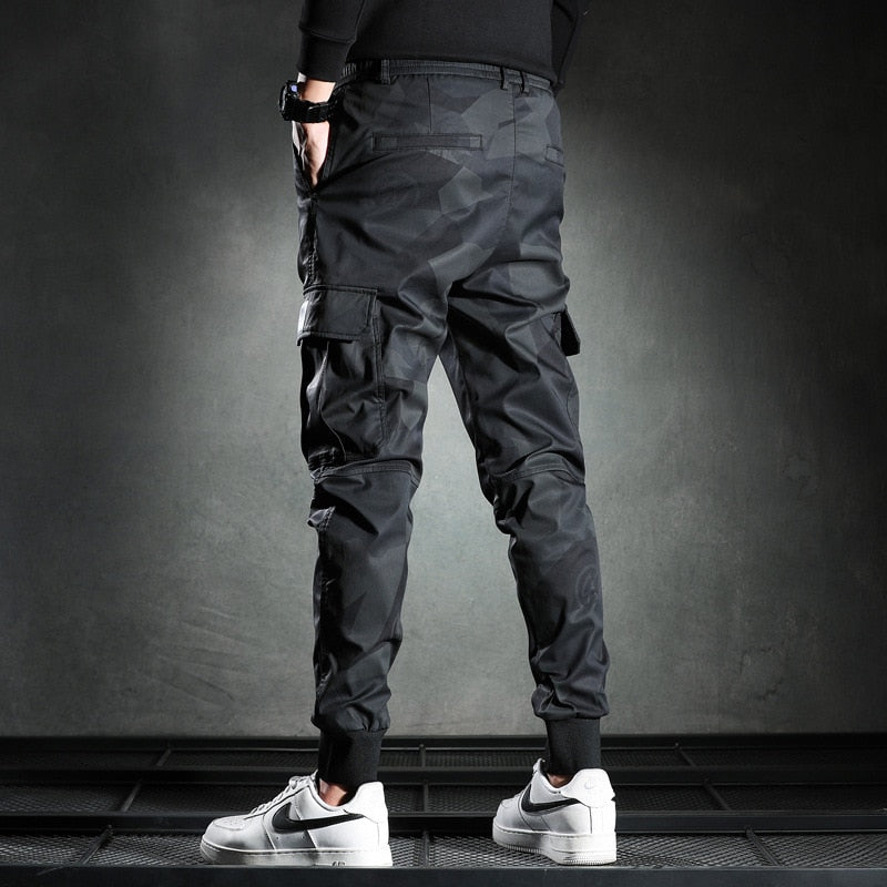 Sweatpants Men Camouflage Elasticity Military Cargo Pants Drawstring