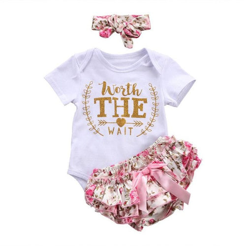 Load image into Gallery viewer, Toddler Girls Summer Clothing Set Letter Floral
