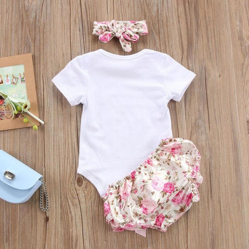 Load image into Gallery viewer, Toddler Girls Summer Clothing Set Letter Floral
