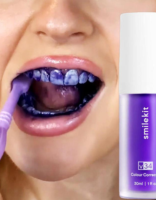 Load image into Gallery viewer, Tooth Cleansing Mousse Purple Bottled Press Toothpaste Refreshes
