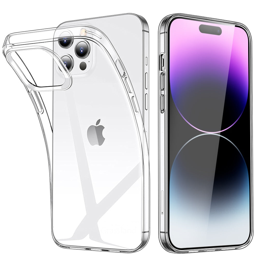 Transparent Phone Case For Iphone 11 12 13 14 Pro Max Soft Tpu