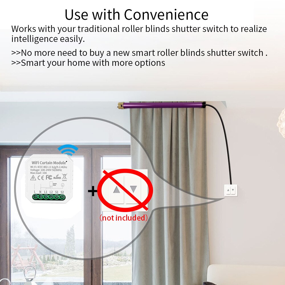 Tuya Smart WiFi Blind Curtain Switch Remote Control For Roller Shutter