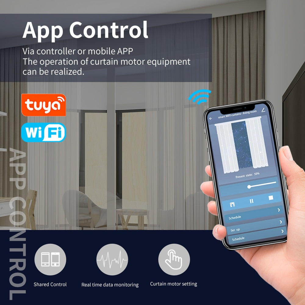 Tuya WiFi /ZigBee Electric Smart Curtain Motors Intelligent Shutter