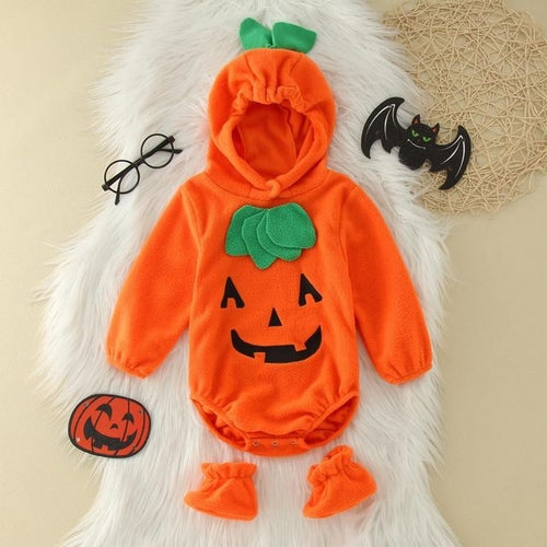 Load image into Gallery viewer, Umorden Baby&#39;s Pumpkin Costume for Halloween Hoodie Bodysuit
