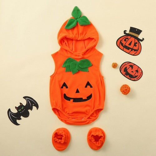 Load image into Gallery viewer, Umorden Baby&#39;s Pumpkin Costume for Halloween Hoodie Bodysuit
