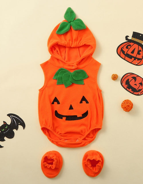 Load image into Gallery viewer, Umorden Baby&#39;s Pumpkin Costume for Halloween Hoodie Bodysuit
