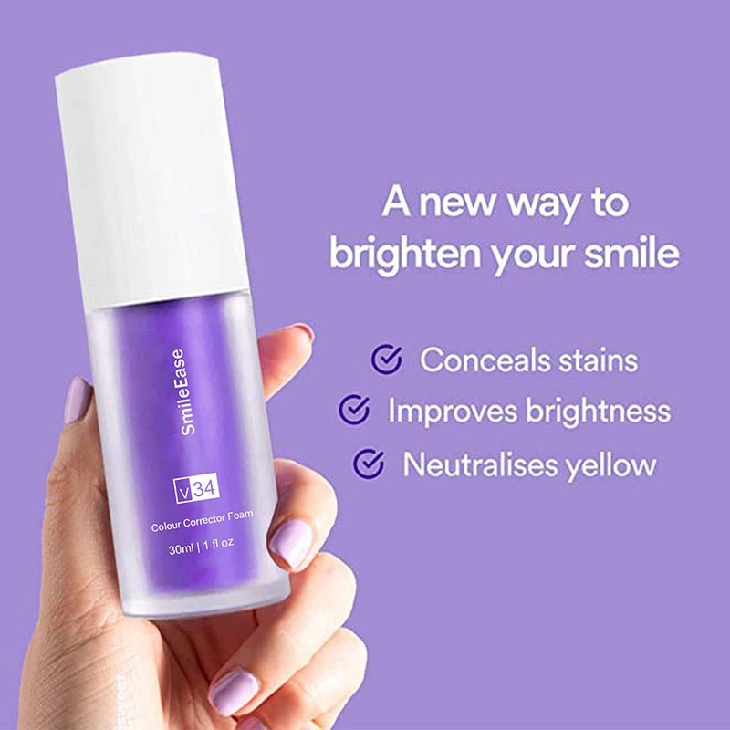 V34 Whitening Fresh Breath Brightening Purple Toothpaste Remove Stain