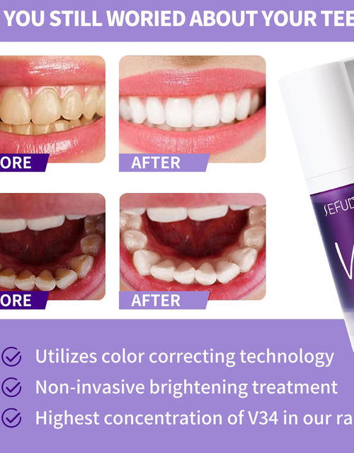 Load image into Gallery viewer, V34 Whitening Fresh Breath Brightening Purple Toothpaste Remove Stain
