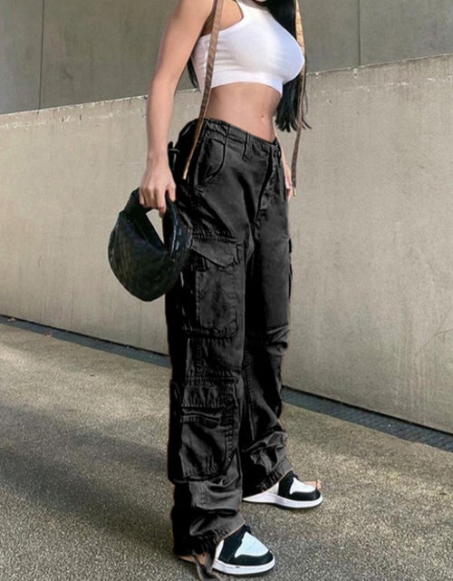 Load image into Gallery viewer, Vintage Cargo Pants  Baggy Jeans Women Fashion 90s Streetwear Pockets
