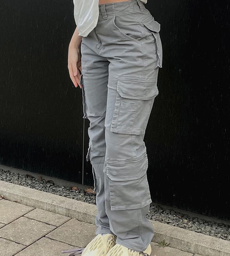 Vintage Cargo Pants  Baggy Jeans Women Fashion 90s Streetwear Pockets