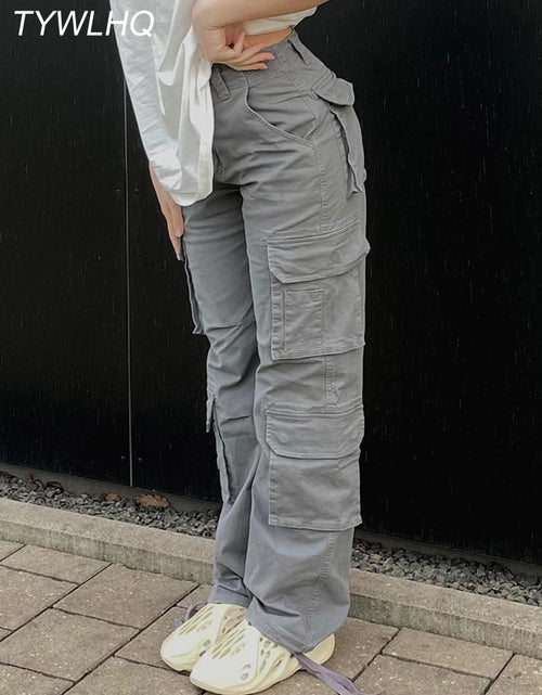 Load image into Gallery viewer, Vintage Cargo Pants  Baggy Jeans Women Fashion 90s Streetwear Pockets
