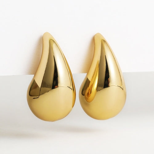 Load image into Gallery viewer, Vintage Gold Plated Chunky Dome Drop Earrings for Women Glossy
