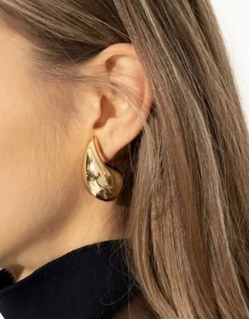 Load image into Gallery viewer, Vintage Gold Plated Chunky Dome Drop Earrings for Women Glossy
